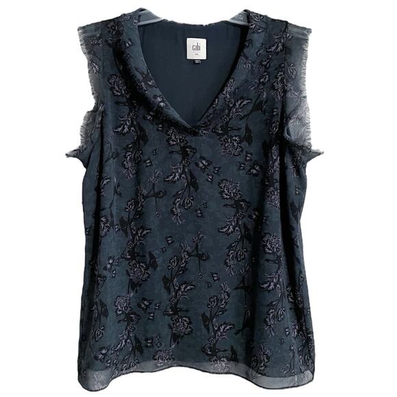 CAbi Tops - Cabi Whimsigoth Evermore Sheer Top Small Butterfly Birds Leaves Fairy Goth 3065